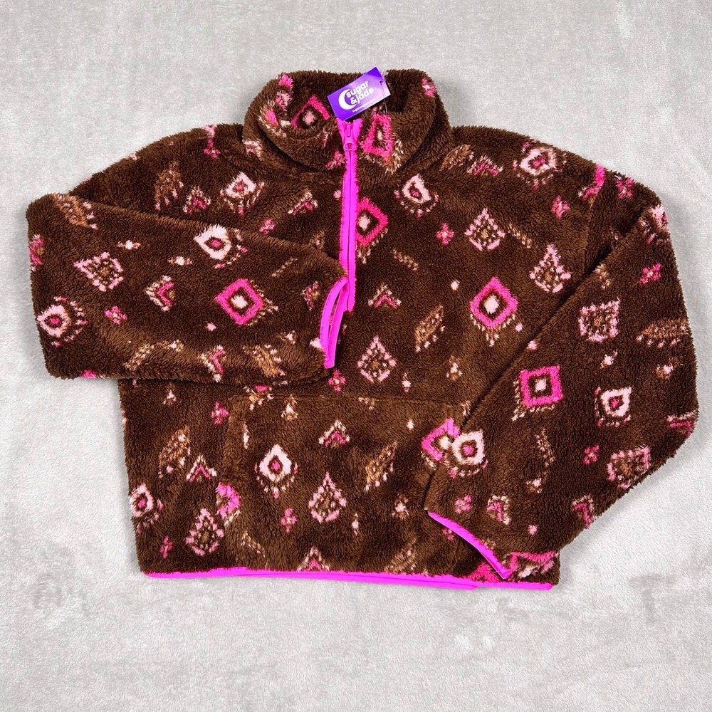 Carter's Brown & Pink Sherpa Pullover Hoodie